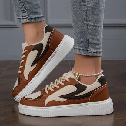 Sneakers Dames - Platform Zool met Colorblock Design | Casual