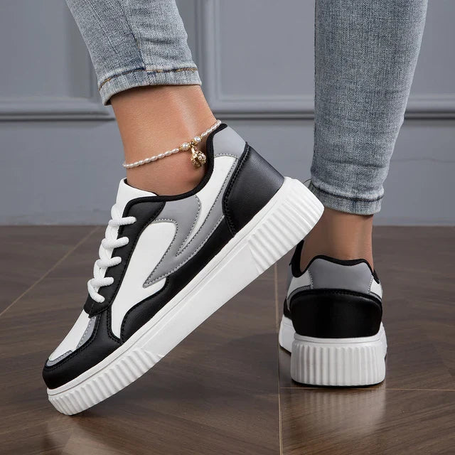 Sneakers Dames - Platform Zool met Colorblock Design | Casual