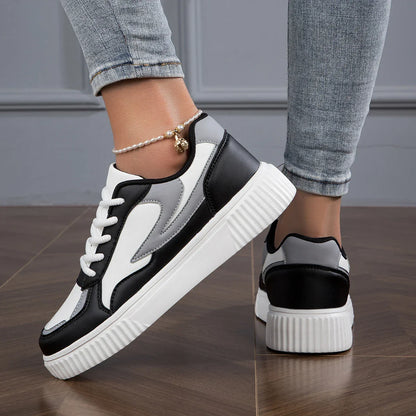 Sneakers Dames - Platform Zool met Colorblock Design | Casual