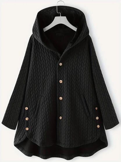Yara - Dames Winterjas Oversized met Capuchon en Asymmetrische Zoom