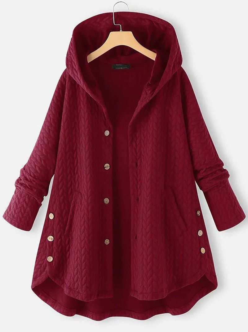 Yara - Dames Winterjas Oversized met Capuchon en Asymmetrische Zoom