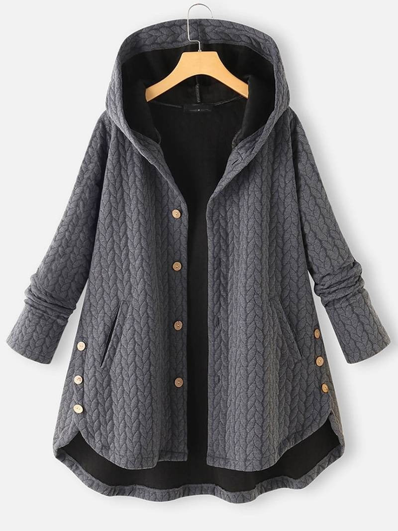 Yara - Dames Winterjas Oversized met Capuchon en Asymmetrische Zoom