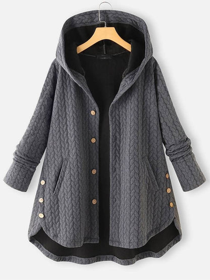 Yara - Dames Winterjas Oversized met Capuchon en Asymmetrische Zoom