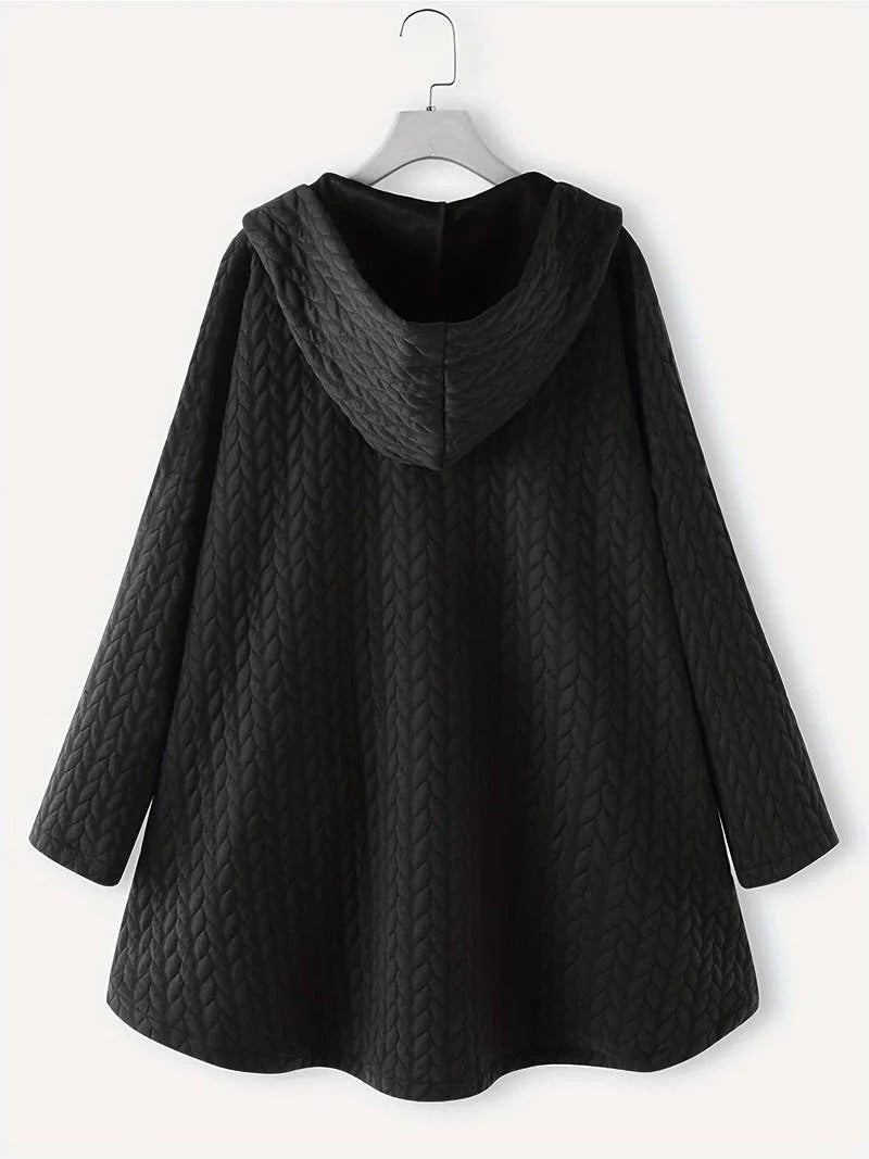 Yara - Dames Winterjas Oversized met Capuchon en Asymmetrische Zoom