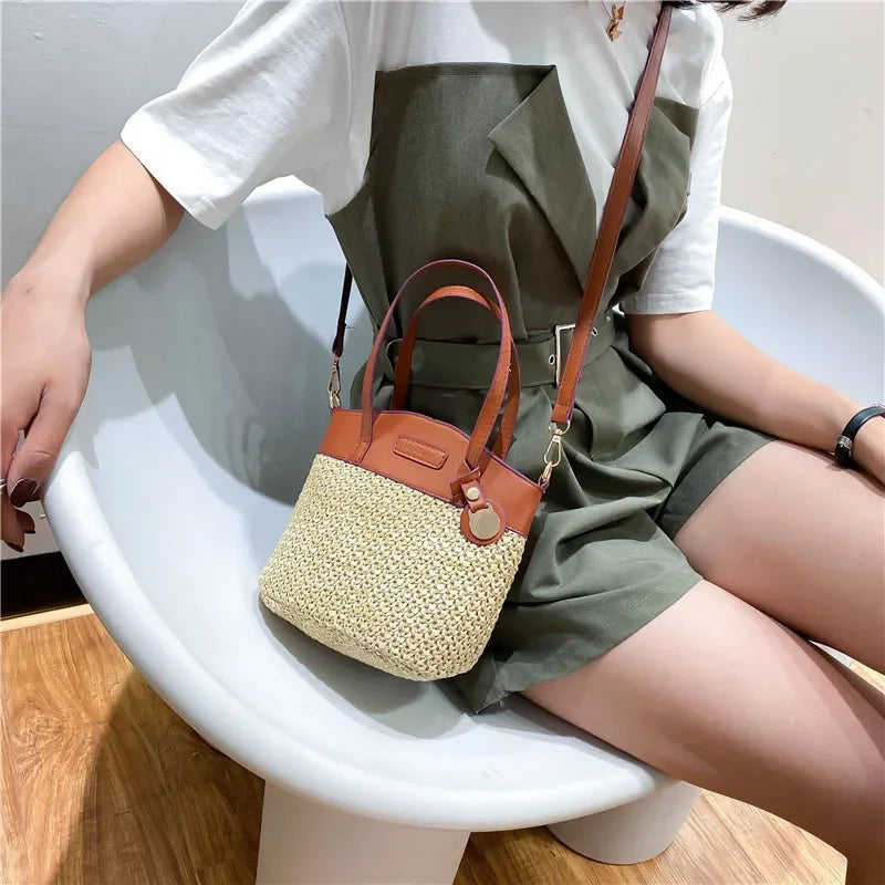 Tas Dames - Zomerse Gevlochten Shopper met Schouderband | Casual