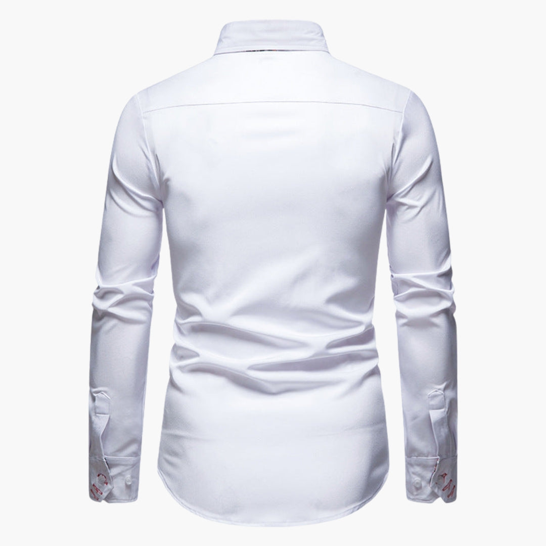 Overhemd Heren - Slim Fit met Paisley Contrastdetails | Elegant