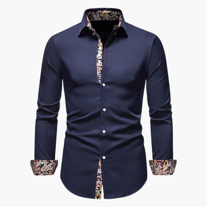 Overhemd Heren - Slim Fit met Paisley Contrastdetails | Elegant