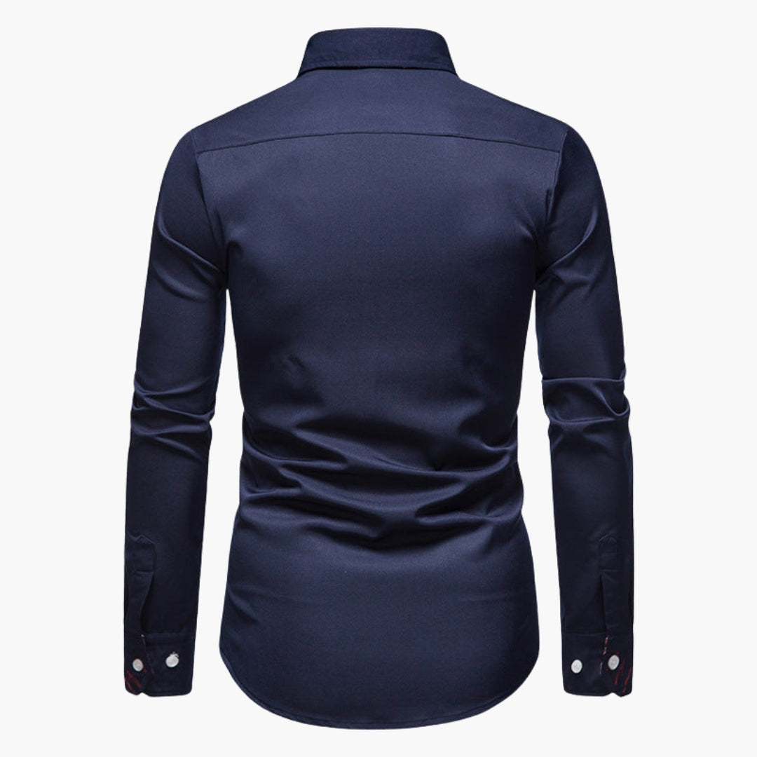 Overhemd Heren - Slim Fit met Paisley Contrastdetails | Elegant