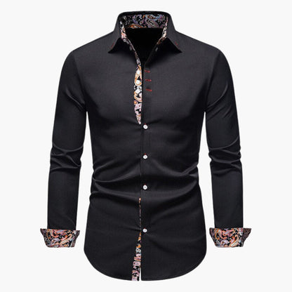 Overhemd Heren - Slim Fit met Paisley Contrastdetails | Elegant