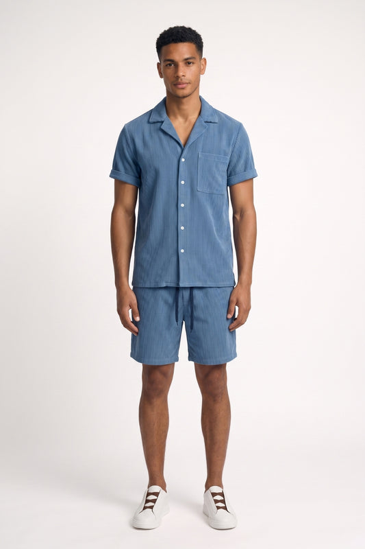 Zomerset Heren - Korte Mouw Overhemd met Shorts | Vakantie Casual