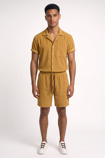 Zomerset Heren - Korte Mouw Overhemd met Shorts | Vakantie Casual