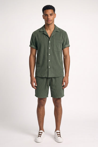 Zomerset Heren - Korte Mouw Overhemd met Shorts | Vakantie Casual