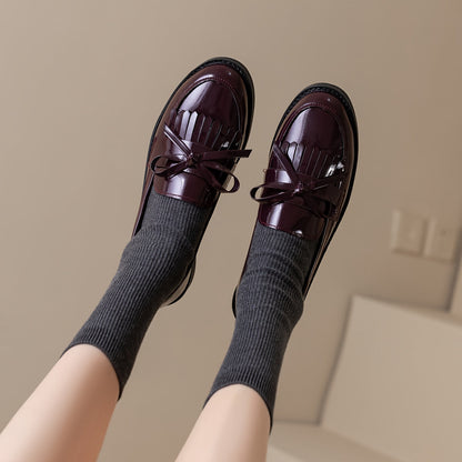 Loafers Dames - Instapper met Franjes en Strikdetail | Casual