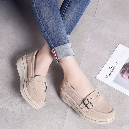 Loafers Dames - Platform Instapper met Gesp en Dikke Zool | Casual