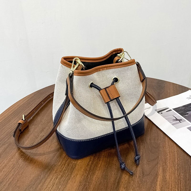 Tas Dames - Bucket Bag met Trekkoord en Afneembare Crossbodyband | Chique