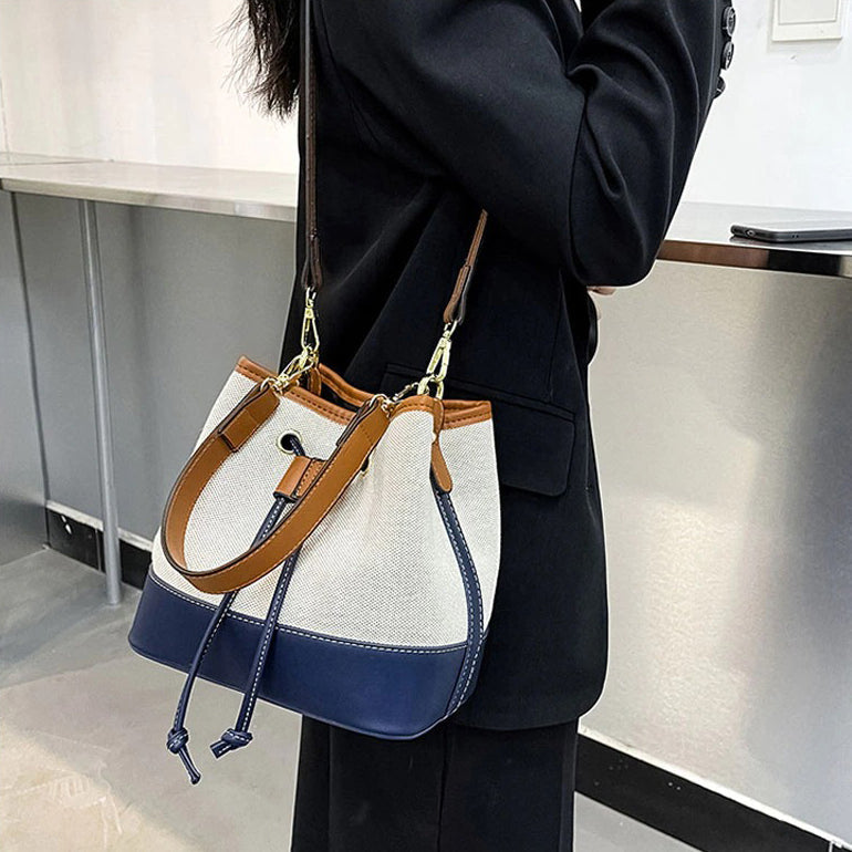 Tas Dames - Bucket Bag met Trekkoord en Afneembare Crossbodyband | Chique