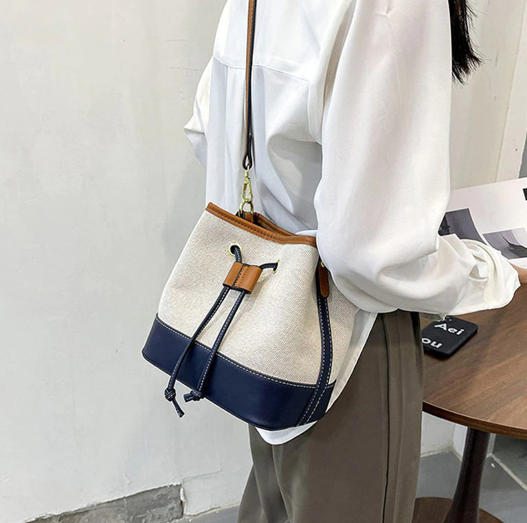 Tas Dames - Bucket Bag met Trekkoord en Afneembare Crossbodyband | Chique