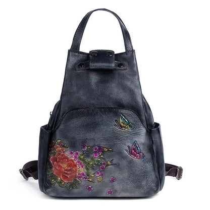 Rugzak Dames - Vintage Bloemen en Vlinder Print met Topgreep | Casual