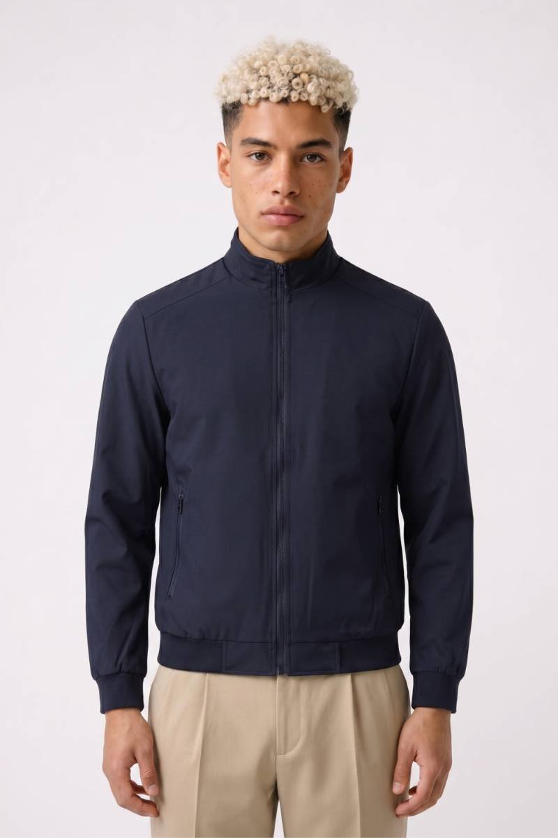 Bomberjack Heren - Casual | Staande Kraag met Ritssluiting — Zwart