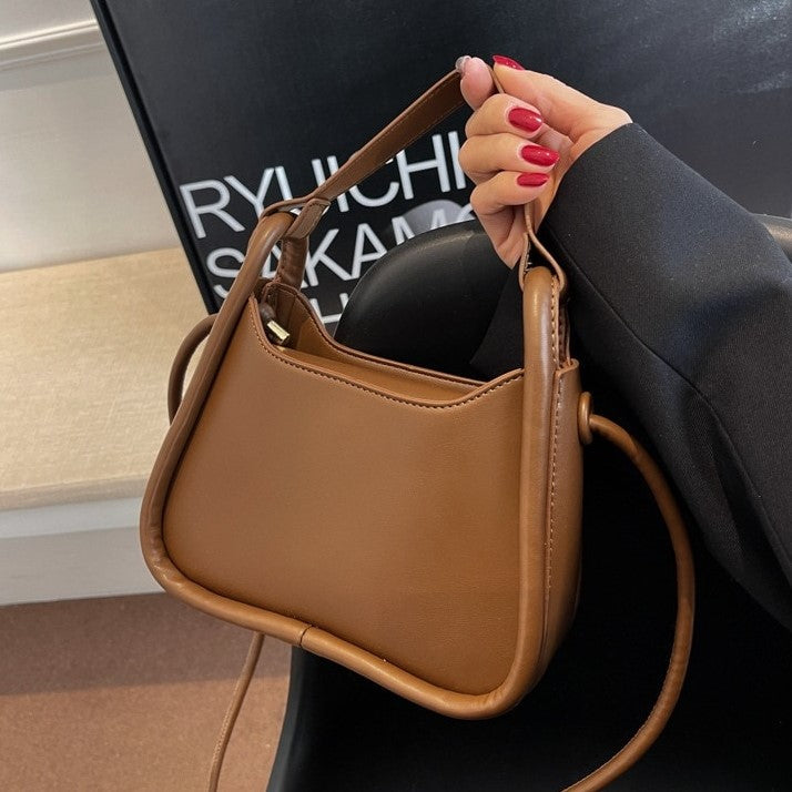 Tas Dames - Klein Halvemaanvormig Model met Knoopdetail | Casual