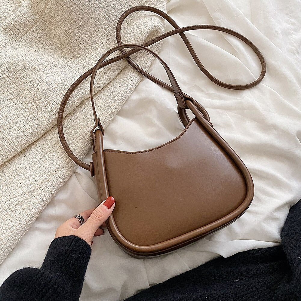 Tas Dames - Klein Halvemaanvormig Model met Knoopdetail | Casual