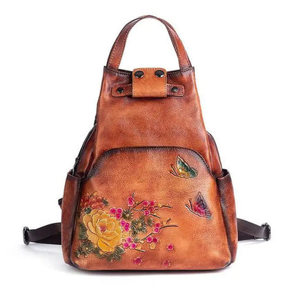 Rugzak Dames - Vintage Bloemen en Vlinder Print met Topgreep | Casual