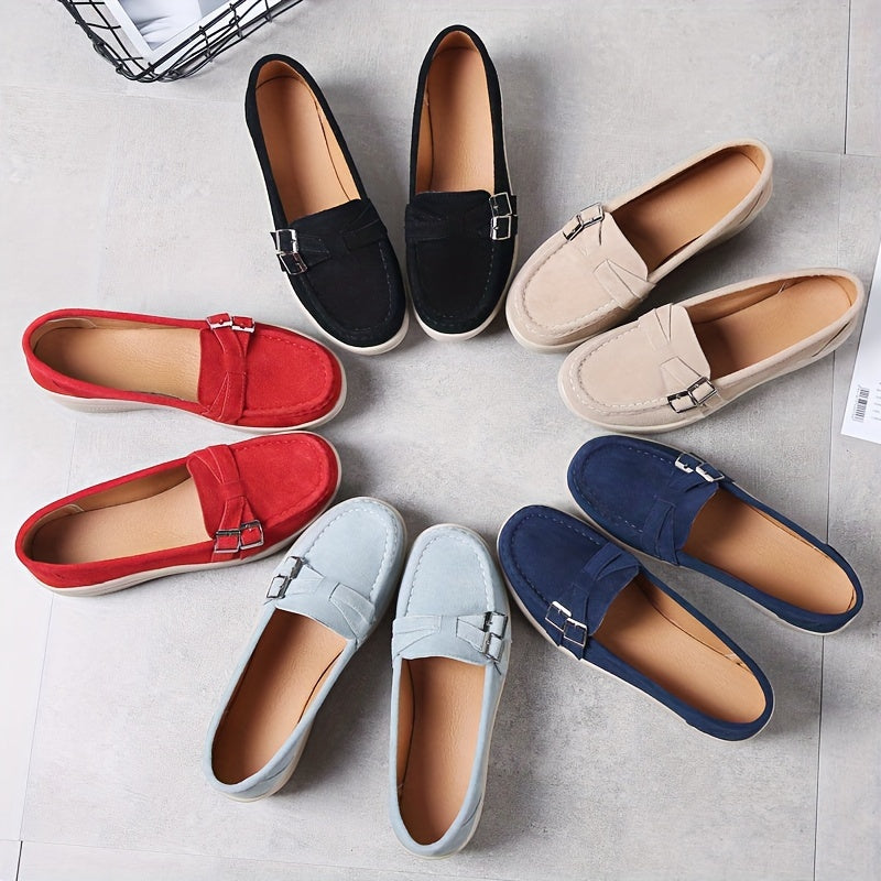 Loafers Dames - Platform Instapper met Gesp en Dikke Zool | Casual