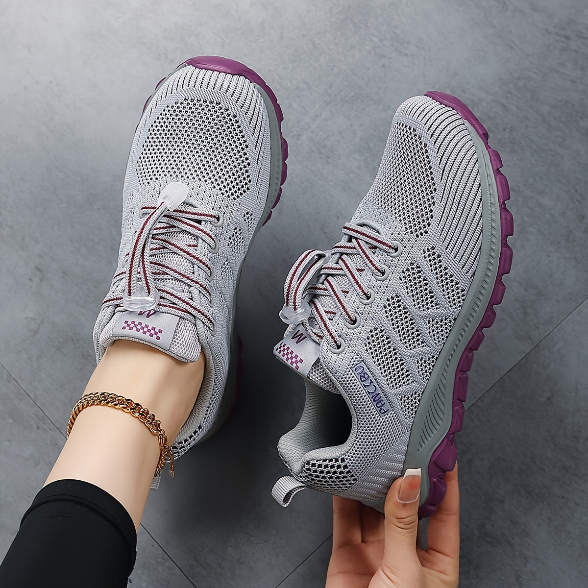Sneakers Dames - Luchtig Gebreid Model met Dikke Zool | Casual