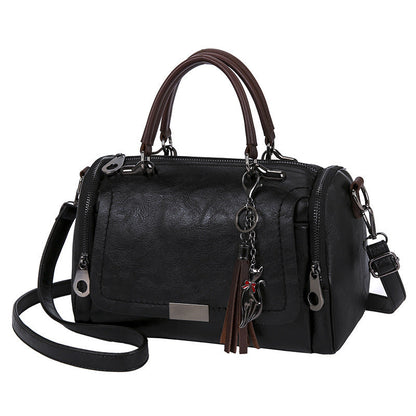 Tas Dames - Stoere Boston Stijl met Kwastje en Dubbele Rits | Casual