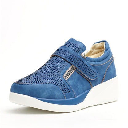 Sneakers Dames - Instap met Rits en Strass Details | Casual
