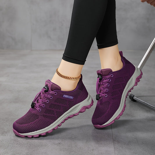 Sneakers Dames - Luchtig Gebreid Model met Dikke Zool | Casual