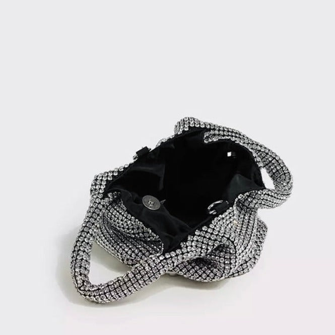 Tas Dames - Volledig Bedekte Strass Mini Bag met Dubbele Handgreep | Glamour