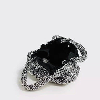 Tas Dames - Volledig Bedekte Strass Mini Bag met Dubbele Handgreep | Glamour