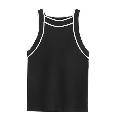 Top Dames - Mouwloze Tanktop met Contrastbies | Zomer