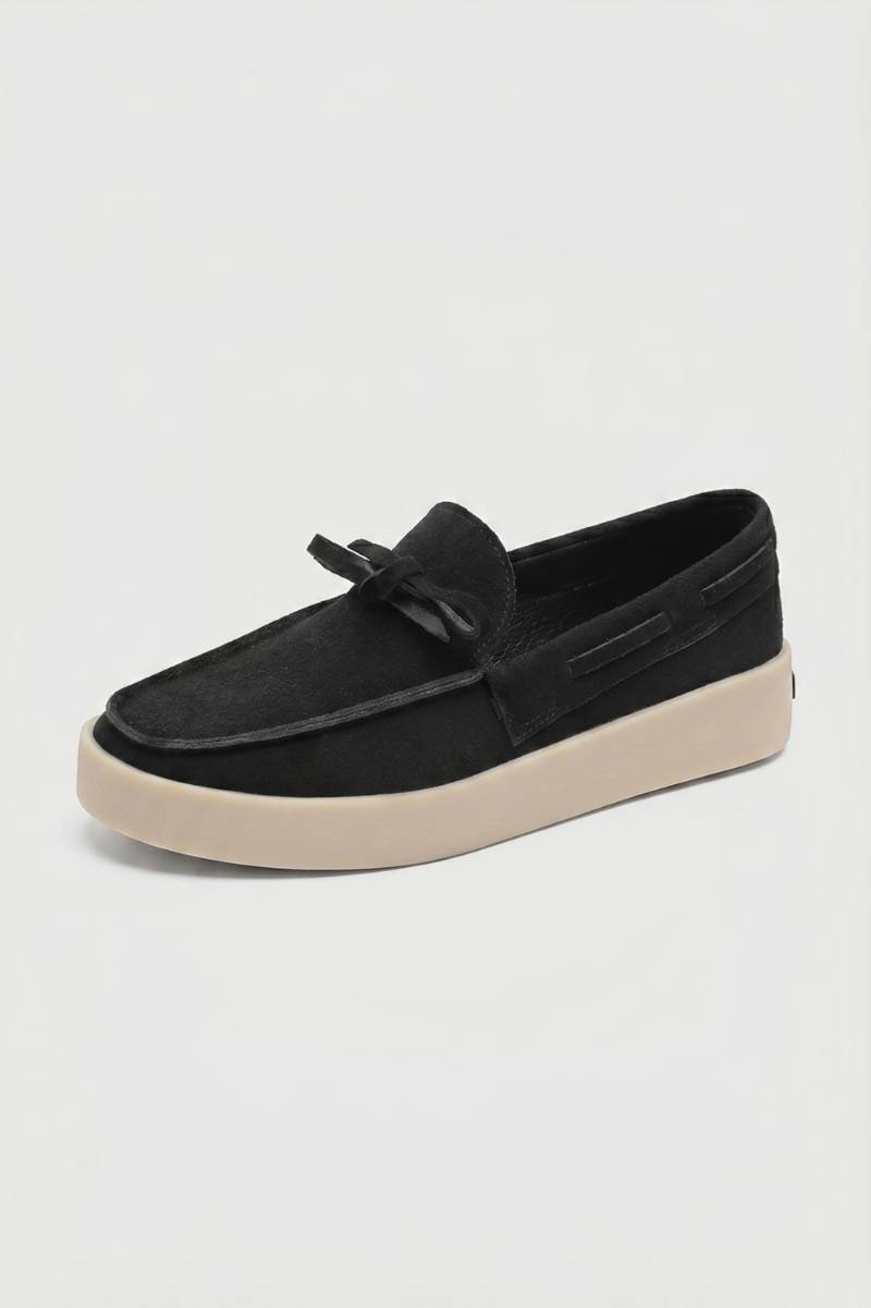 Instappers Heren - Casual | Veterbinding met Platform Zool — Zwart