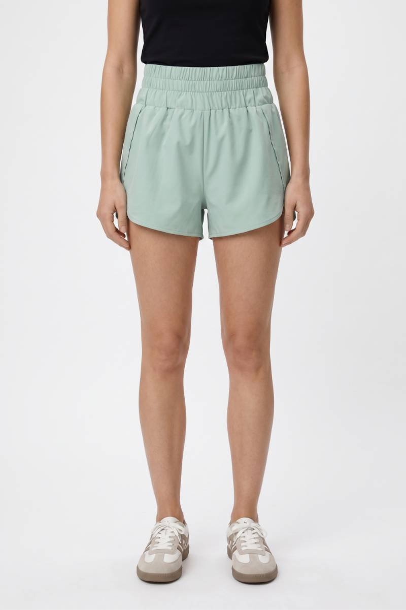 Korte Broek Dames - Casual | Elastische Taille met Zakken — Mintgroen