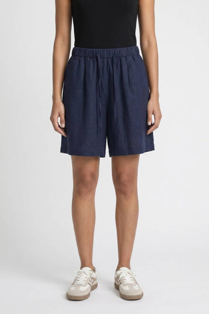 Korte Broek Dames - Comfortabel | Elastische Taille met Koord — Navy