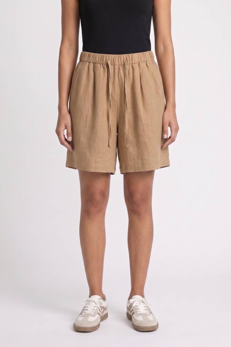 Korte Broek Dames - Comfortabel | Elastische Taille met Koord — Beige