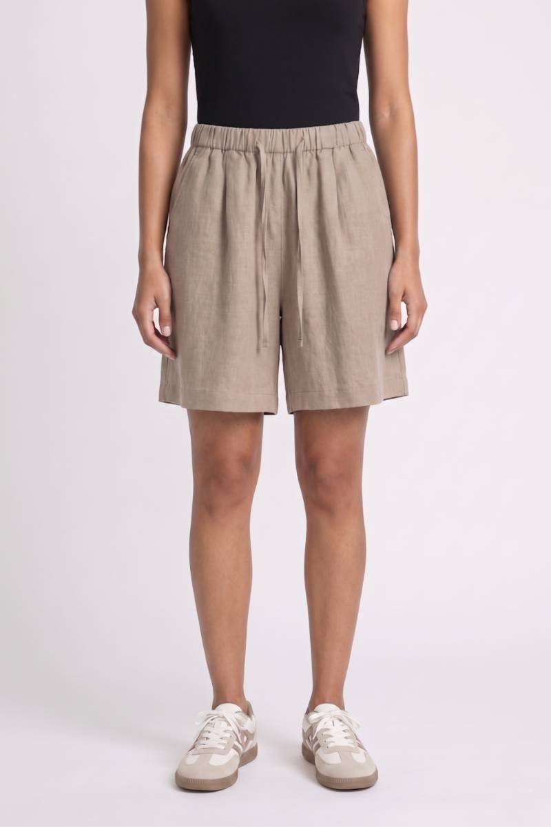 Korte Broek Dames - Comfortabel | Elastische Taille met Koord — Grijs