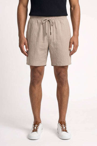 Korte Broek Heren - Casual | Trekkoord en Elastische Taille — Beige