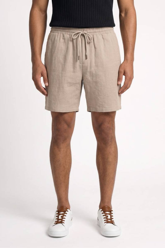 Korte Broek Heren - Casual | Trekkoord en Elastische Taille — Beige