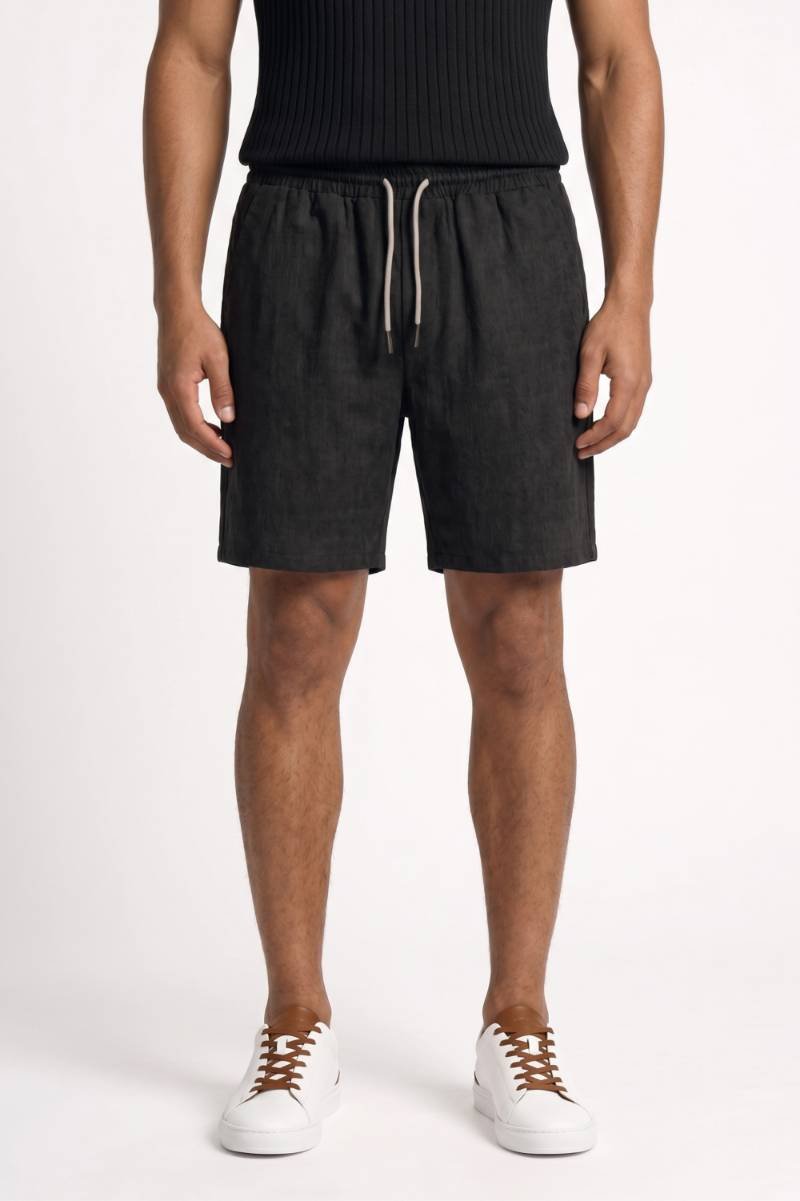 Korte Broek Heren - Casual | Trekkoord en Elastische Taille — Zwart
