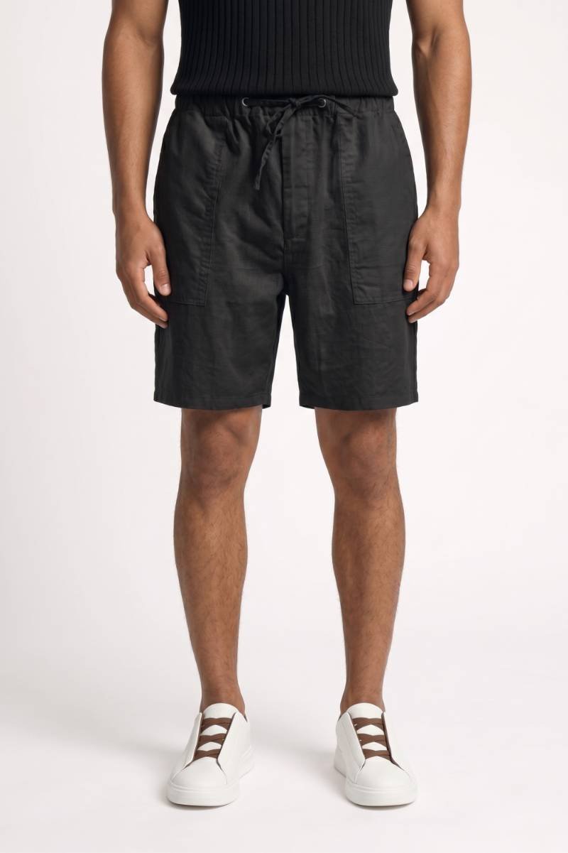 Korte Broek Heren - Casual | Trekkoord met Zakken — Zwart