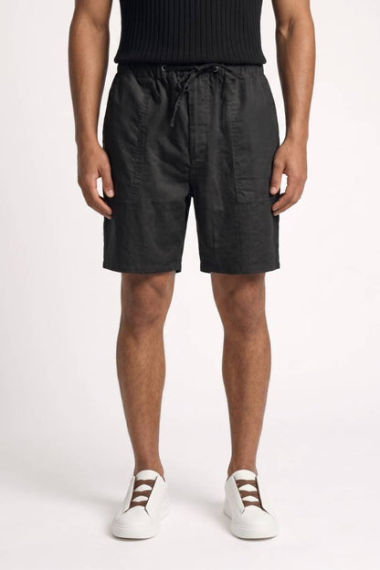 Korte Broek Heren - Casual | Trekkoord met Zakken — Zwart
