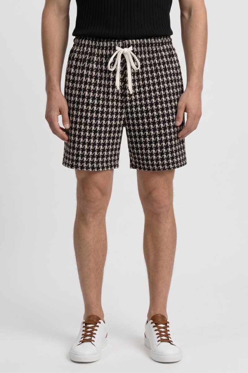 Korte Broek Heren - Geruit & Casual | Comfortabele Pasvorm — Geruit Zwart-Wit
