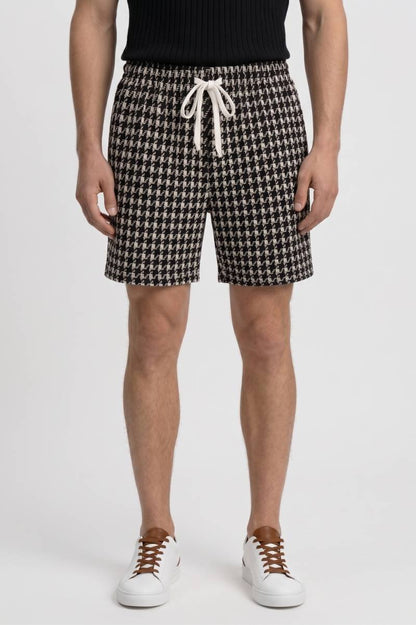 Korte Broek Heren - Geruit & Casual | Comfortabele Pasvorm — Geruit Zwart-Wit