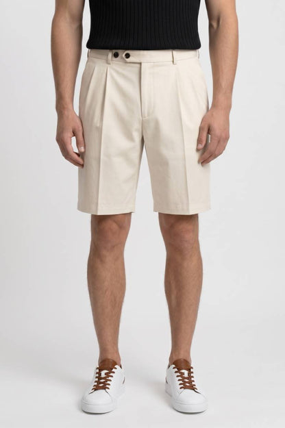 Korte Broek Heren - Klassiek | Geplooide Pasvorm — Beige