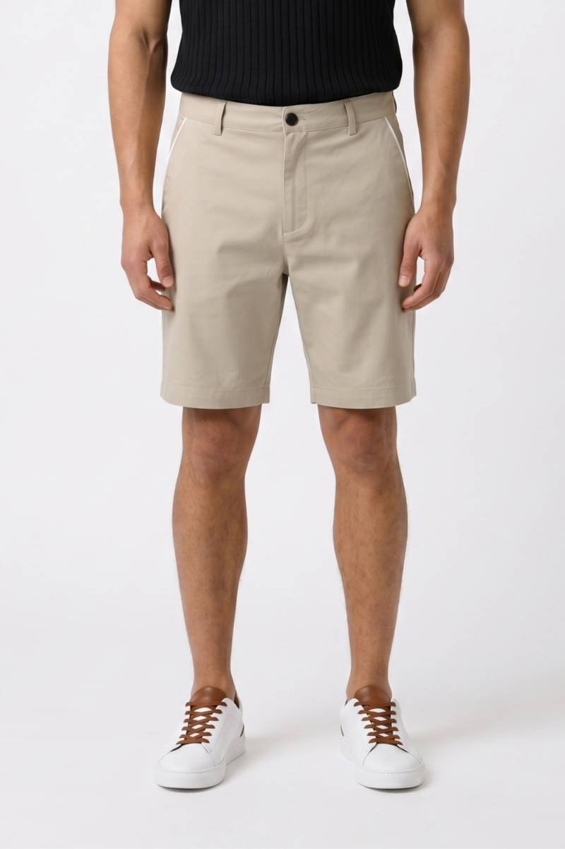 Korte Broek Heren - Klassiek | Zakelijke Pasvorm met Knoop — Beige