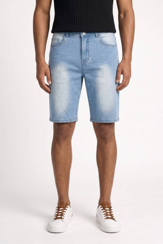 Korte Jeans Heren - Lichtblauw Gewassen | Comfortabele Pasvorm