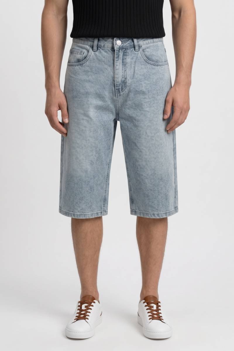 Korte Jeans Heren - Relaxed | Comfortabele Bermuda — Lichtblauw